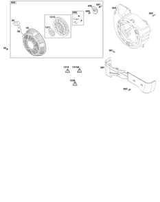 Blower Housing Group Diagram and Parts List for 25T232-0326-H5 200000 - 399999 Briggs and Stratton Engine